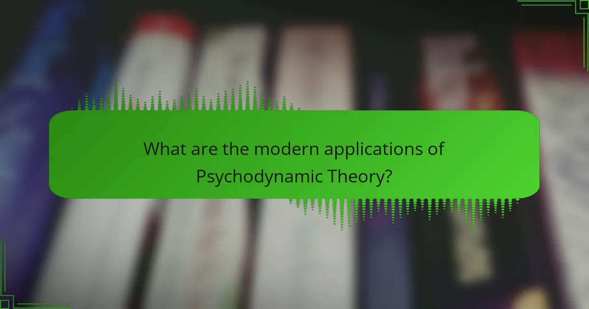 What are the modern applications of Psychodynamic Theory?