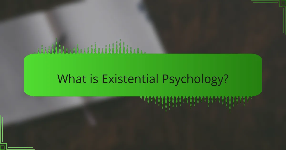 What is Existential Psychology?
